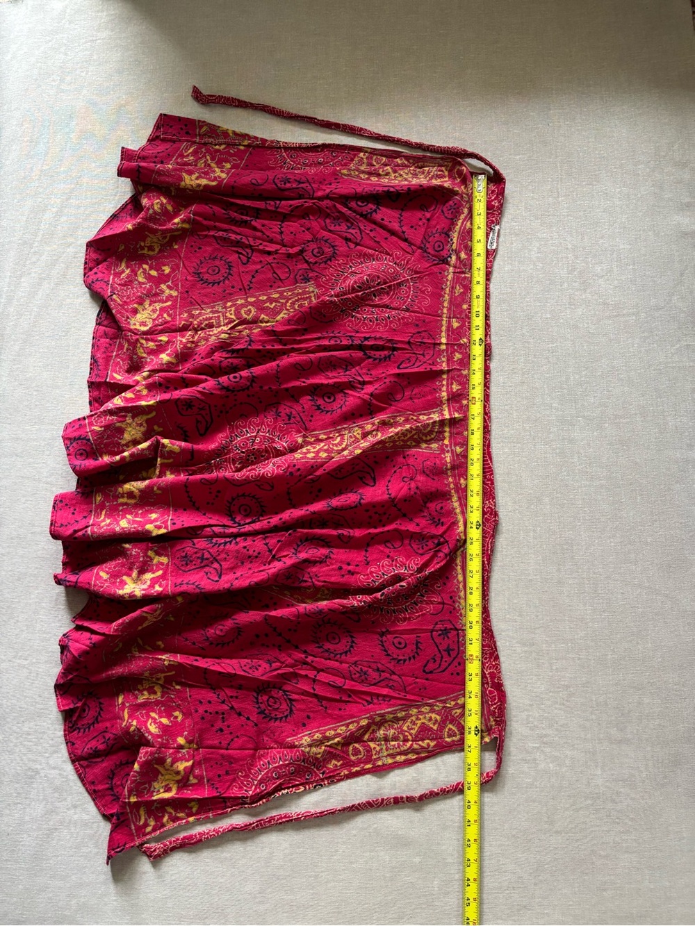 Vintage violet Indian bohemian batik midi wrap skirt. - Picture 11 of 12